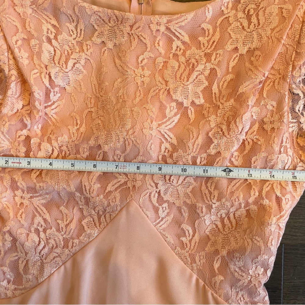 Vintage 80s URSULA OGF SWITZERLAND Dress Midi Formal Lace Party Retro Pink - Picture 6 of 11